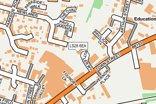 LS28 6EA map - OS OpenMap – Local (Ordnance Survey)
