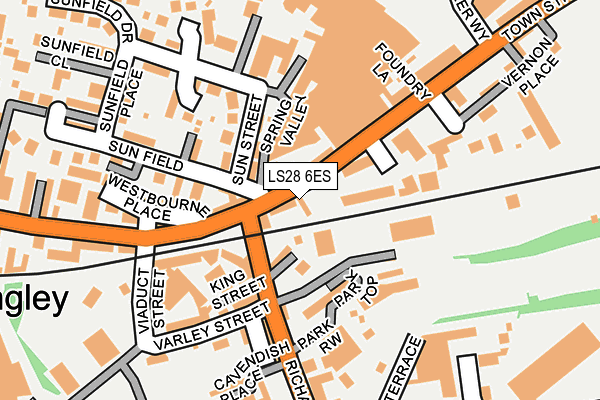 LS28 6ES map - OS OpenMap – Local (Ordnance Survey)