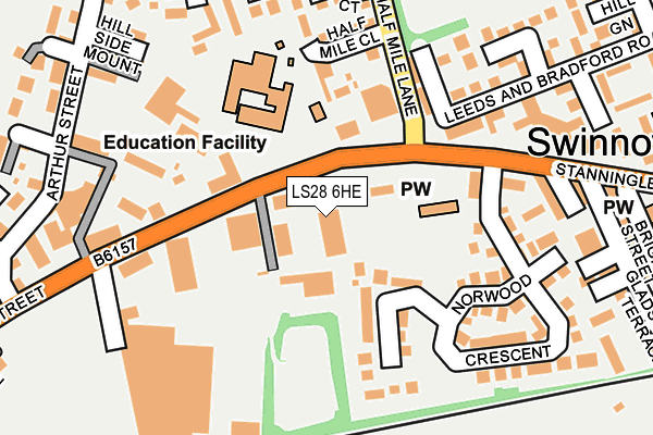 LS28 6HE map - OS OpenMap – Local (Ordnance Survey)