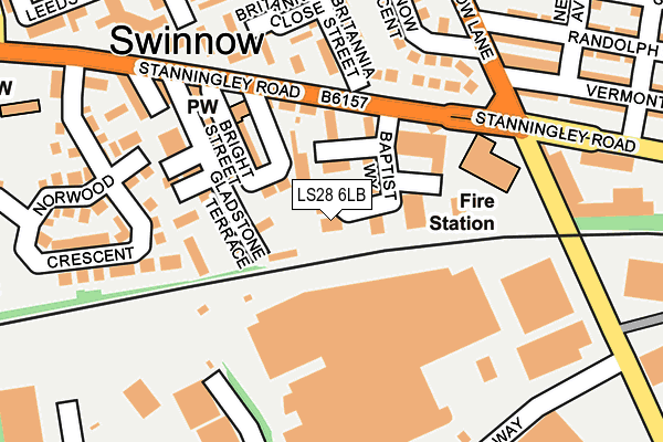 LS28 6LB map - OS OpenMap – Local (Ordnance Survey)