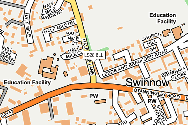 LS28 6LL map - OS OpenMap – Local (Ordnance Survey)