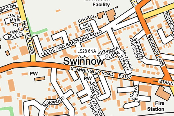 LS28 6NA map - OS OpenMap – Local (Ordnance Survey)