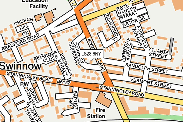 LS28 6NY map - OS OpenMap – Local (Ordnance Survey)