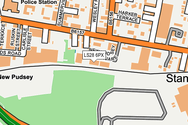 LS28 6PX map - OS OpenMap – Local (Ordnance Survey)