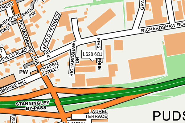 LS28 6QJ map - OS OpenMap – Local (Ordnance Survey)