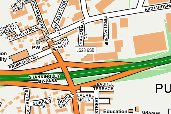 LS28 6SB map - OS OpenMap – Local (Ordnance Survey)