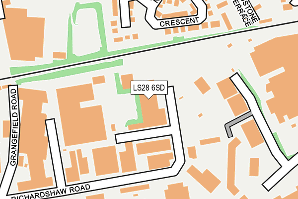 LS28 6SD map - OS OpenMap – Local (Ordnance Survey)