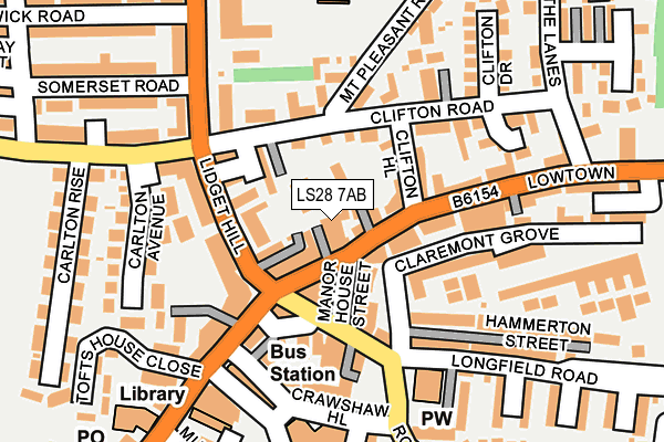 LS28 7AB map - OS OpenMap – Local (Ordnance Survey)