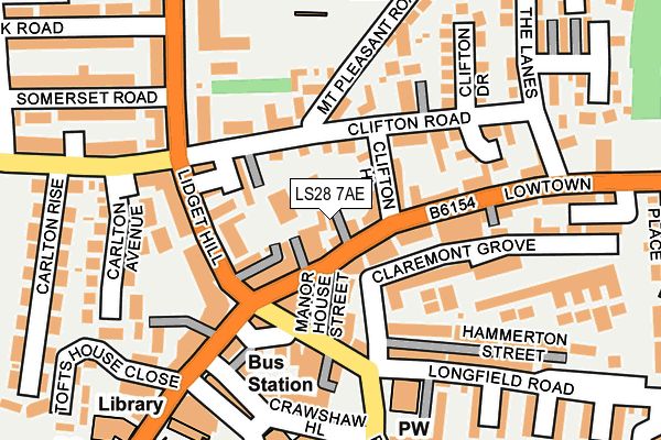 LS28 7AE map - OS OpenMap – Local (Ordnance Survey)