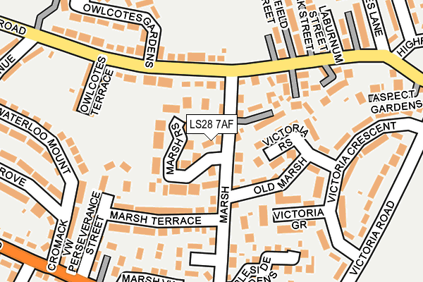 LS28 7AF map - OS OpenMap – Local (Ordnance Survey)