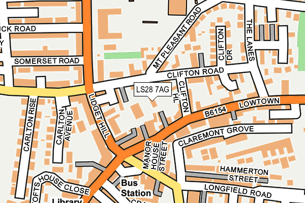 LS28 7AG map - OS OpenMap – Local (Ordnance Survey)