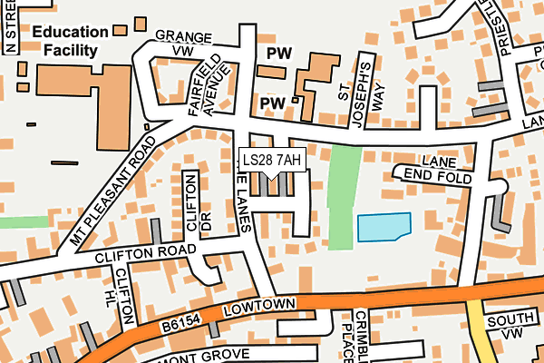 LS28 7AH map - OS OpenMap – Local (Ordnance Survey)