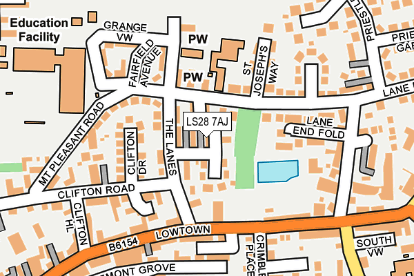 LS28 7AJ map - OS OpenMap – Local (Ordnance Survey)