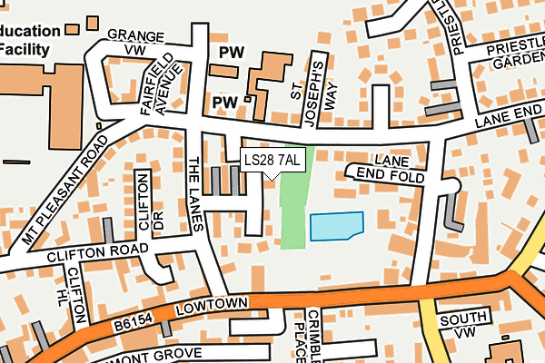 LS28 7AL map - OS OpenMap – Local (Ordnance Survey)