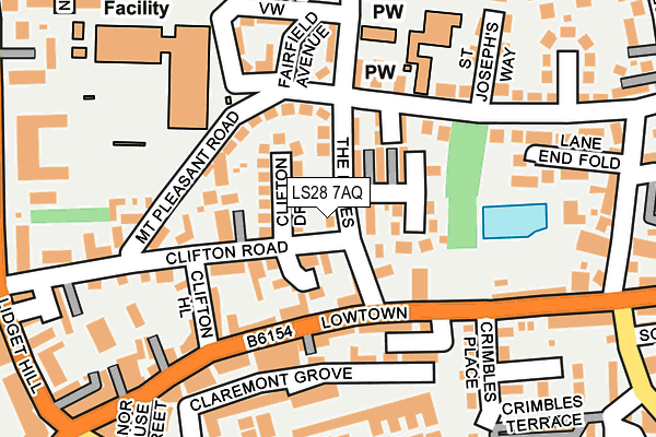 LS28 7AQ map - OS OpenMap – Local (Ordnance Survey)