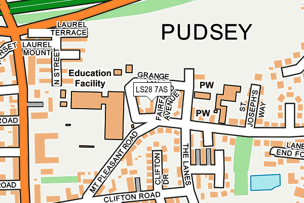 LS28 7AS map - OS OpenMap – Local (Ordnance Survey)