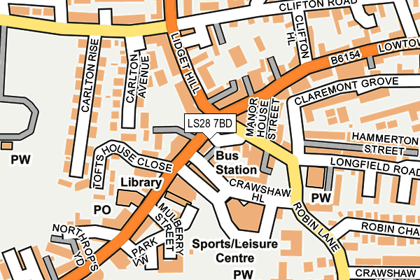LS28 7BD map - OS OpenMap – Local (Ordnance Survey)