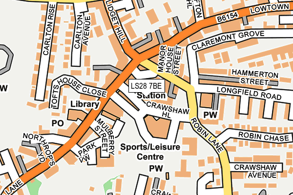 LS28 7BE map - OS OpenMap – Local (Ordnance Survey)