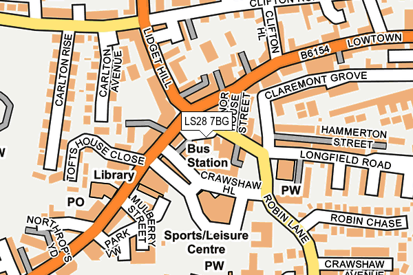 LS28 7BG map - OS OpenMap – Local (Ordnance Survey)