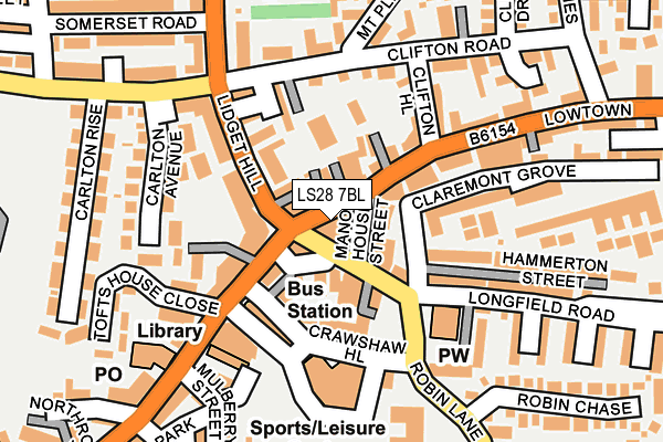 LS28 7BL map - OS OpenMap – Local (Ordnance Survey)