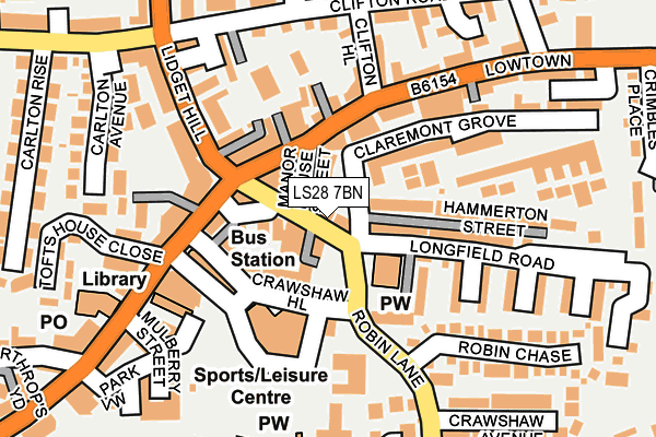 LS28 7BN map - OS OpenMap – Local (Ordnance Survey)