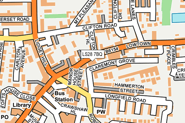 LS28 7BQ map - OS OpenMap – Local (Ordnance Survey)