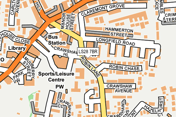 LS28 7BR map - OS OpenMap – Local (Ordnance Survey)