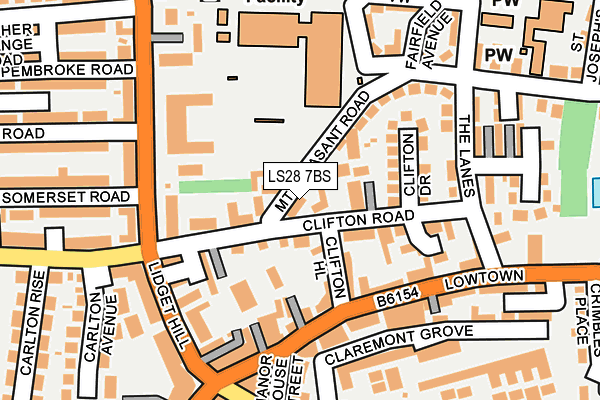 LS28 7BS map - OS OpenMap – Local (Ordnance Survey)