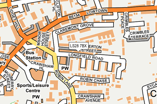 LS28 7BX map - OS OpenMap – Local (Ordnance Survey)