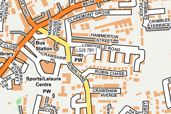 LS28 7BY map - OS OpenMap – Local (Ordnance Survey)