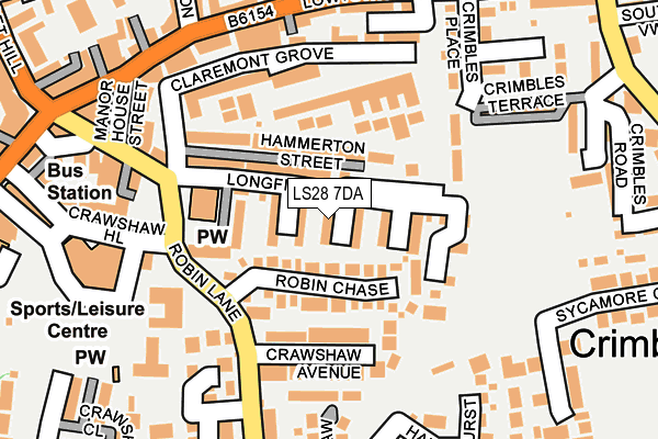 LS28 7DA map - OS OpenMap – Local (Ordnance Survey)