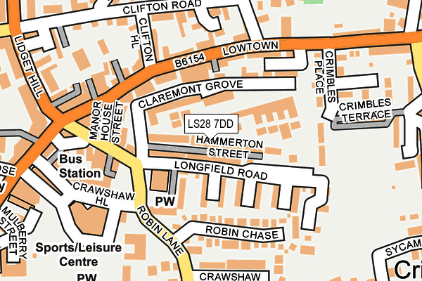 LS28 7DD map - OS OpenMap – Local (Ordnance Survey)