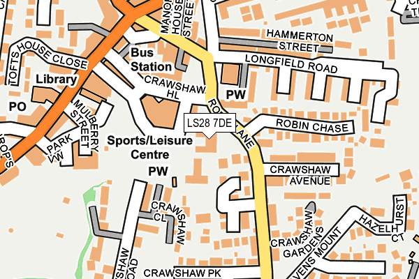 LS28 7DE map - OS OpenMap – Local (Ordnance Survey)