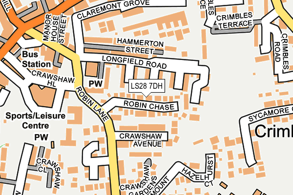 LS28 7DH map - OS OpenMap – Local (Ordnance Survey)