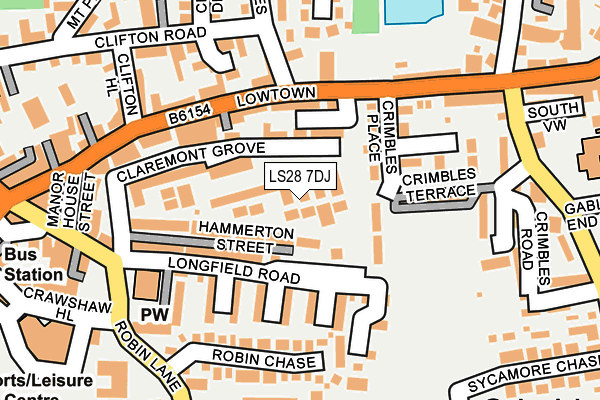 LS28 7DJ map - OS OpenMap – Local (Ordnance Survey)
