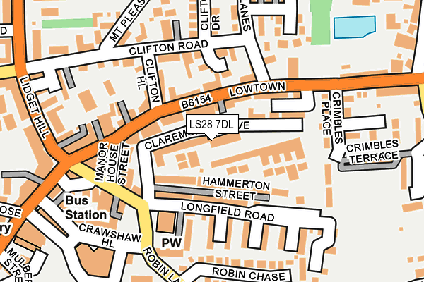 LS28 7DL map - OS OpenMap – Local (Ordnance Survey)