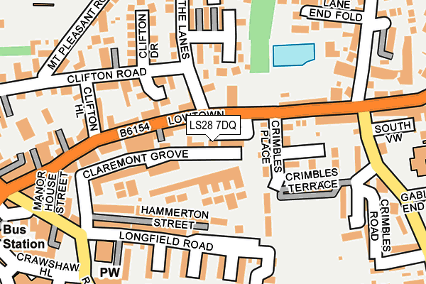 LS28 7DQ map - OS OpenMap – Local (Ordnance Survey)