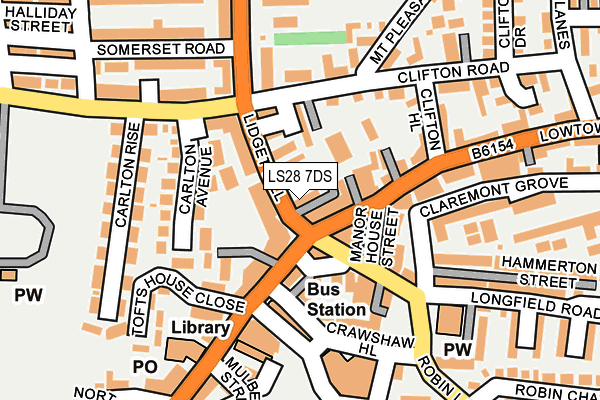 LS28 7DS map - OS OpenMap – Local (Ordnance Survey)