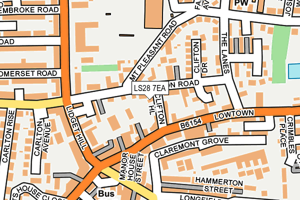 LS28 7EA map - OS OpenMap – Local (Ordnance Survey)