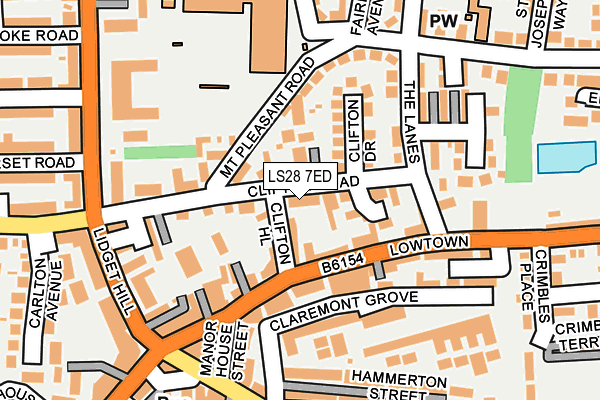 LS28 7ED map - OS OpenMap – Local (Ordnance Survey)