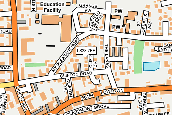 LS28 7EF map - OS OpenMap – Local (Ordnance Survey)