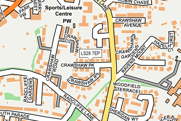 LS28 7EP map - OS OpenMap – Local (Ordnance Survey)