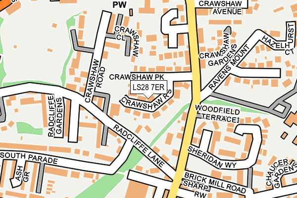 LS28 7ER map - OS OpenMap – Local (Ordnance Survey)