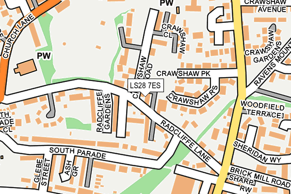 LS28 7ES map - OS OpenMap – Local (Ordnance Survey)