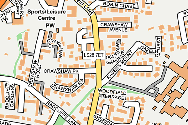 LS28 7ET map - OS OpenMap – Local (Ordnance Survey)