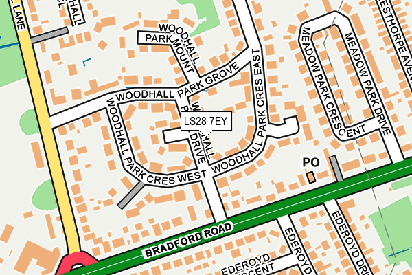LS28 7EY map - OS OpenMap – Local (Ordnance Survey)