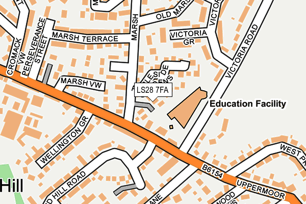 LS28 7FA map - OS OpenMap – Local (Ordnance Survey)