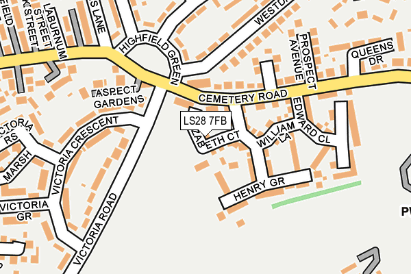 LS28 7FB map - OS OpenMap – Local (Ordnance Survey)