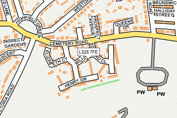 LS28 7FE map - OS OpenMap – Local (Ordnance Survey)