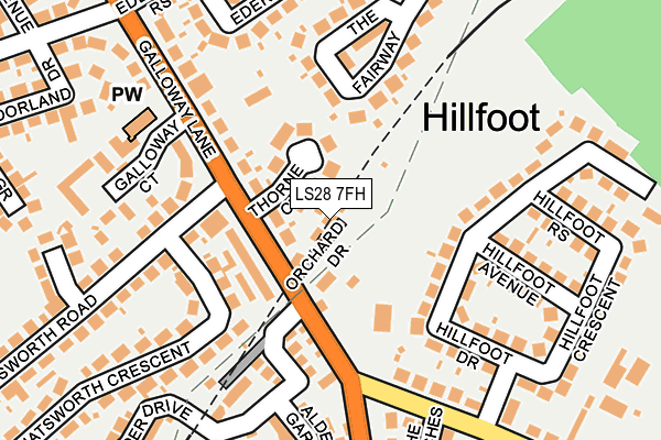 LS28 7FH map - OS OpenMap – Local (Ordnance Survey)